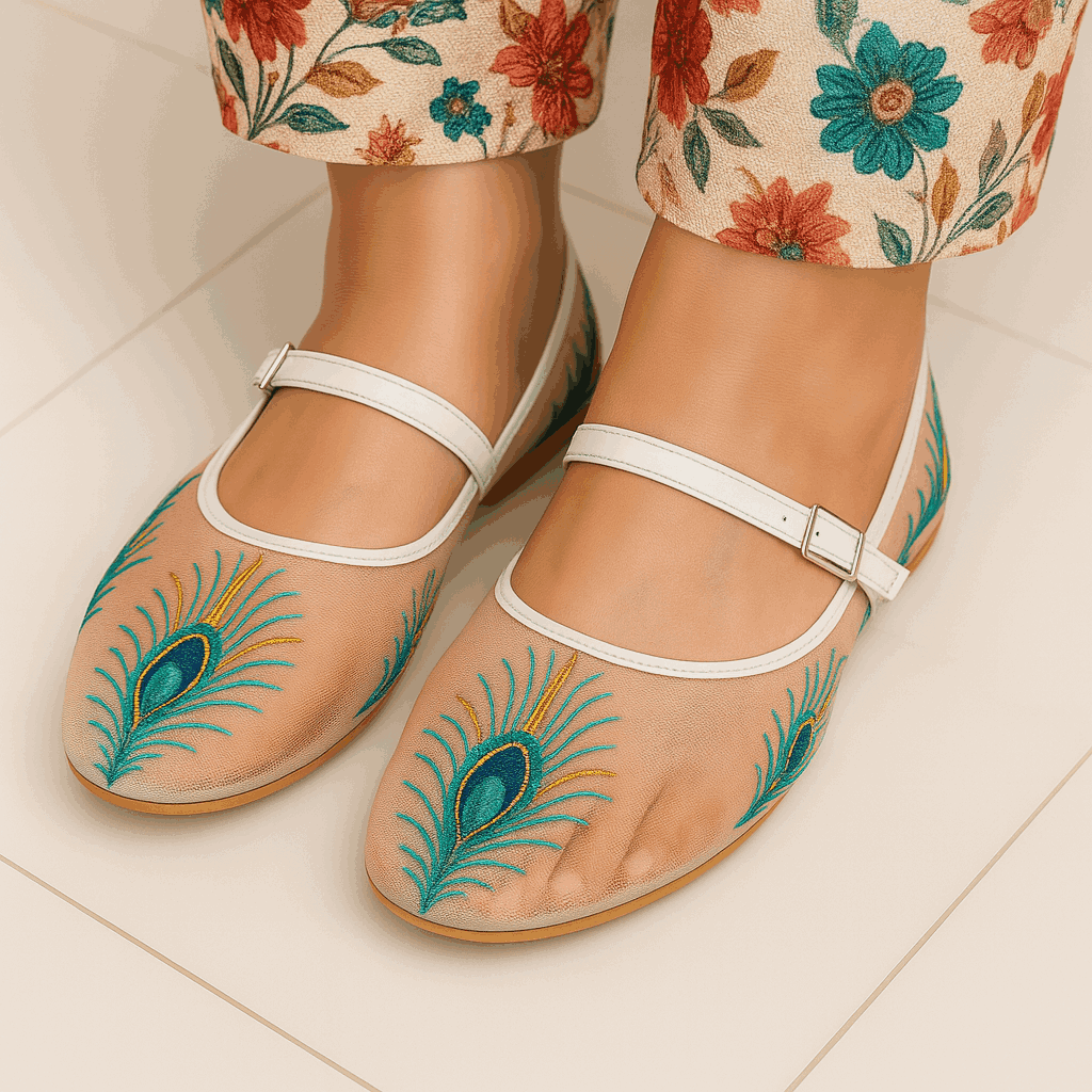 Peacock Whisper Net Pumps