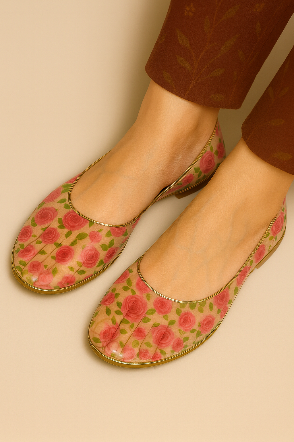 Rosette Garden Transparent Pumps