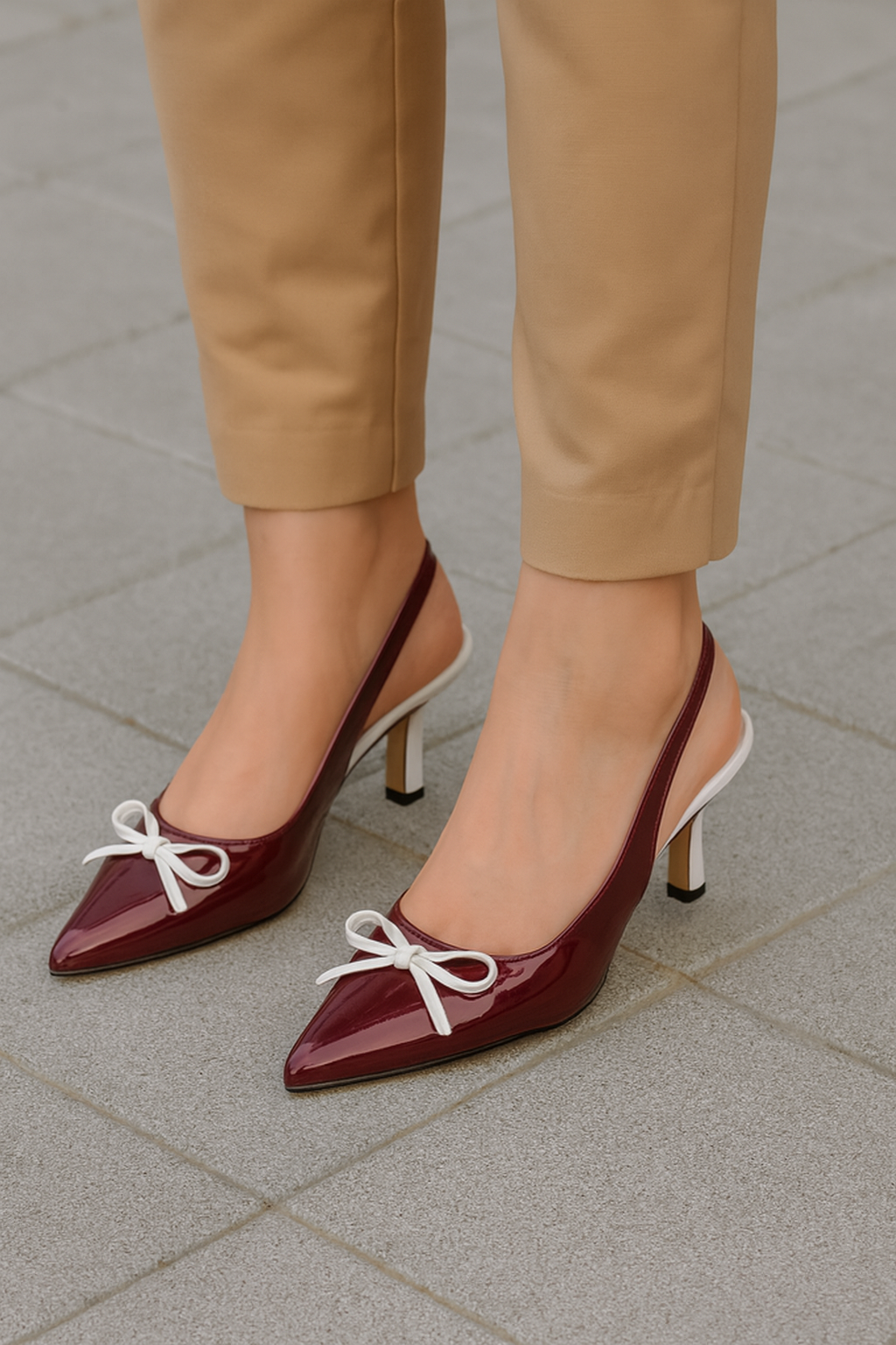 Luna Lace Maroon-White