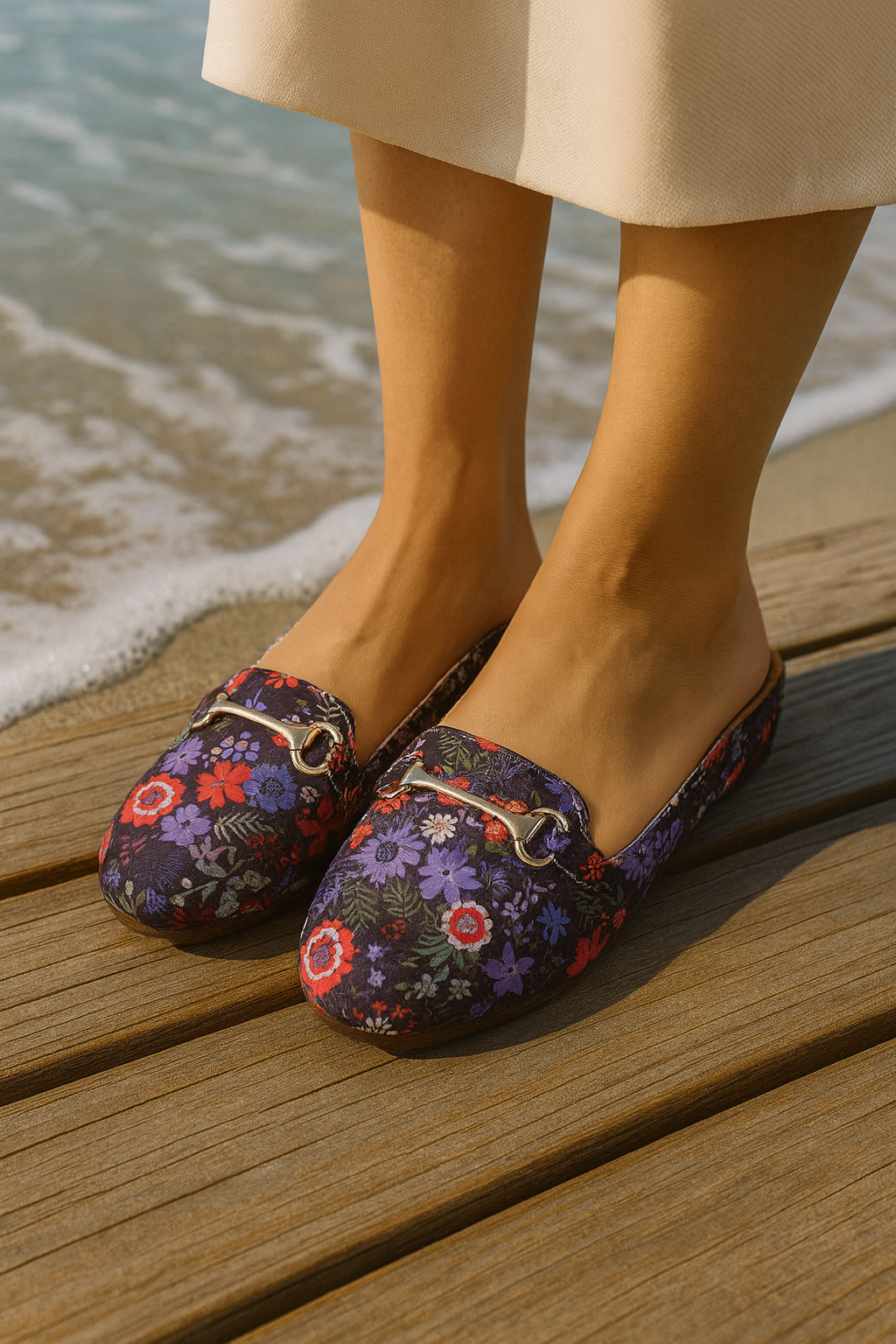 Midnight Bloom Loafers