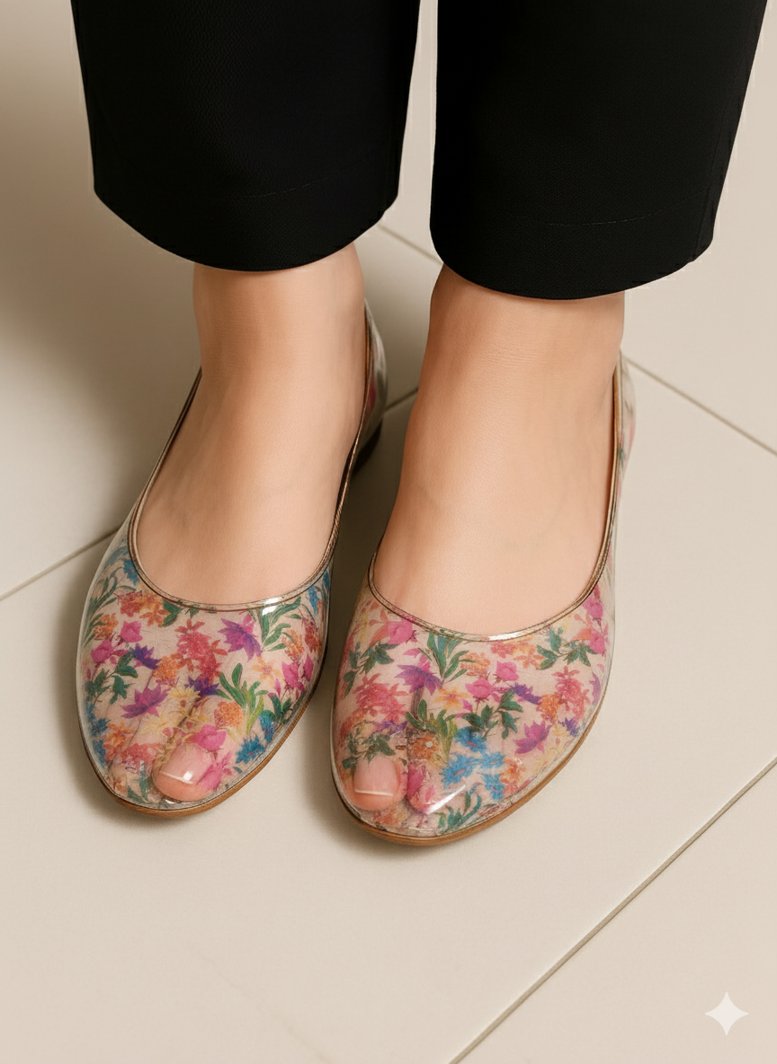 Tropical Bloom Transparent Pumps