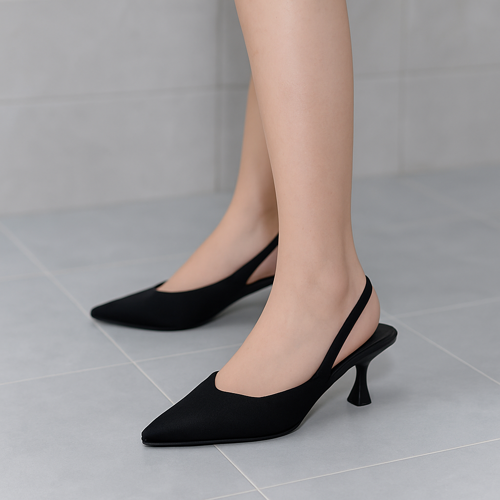 Satin Slingback Heels