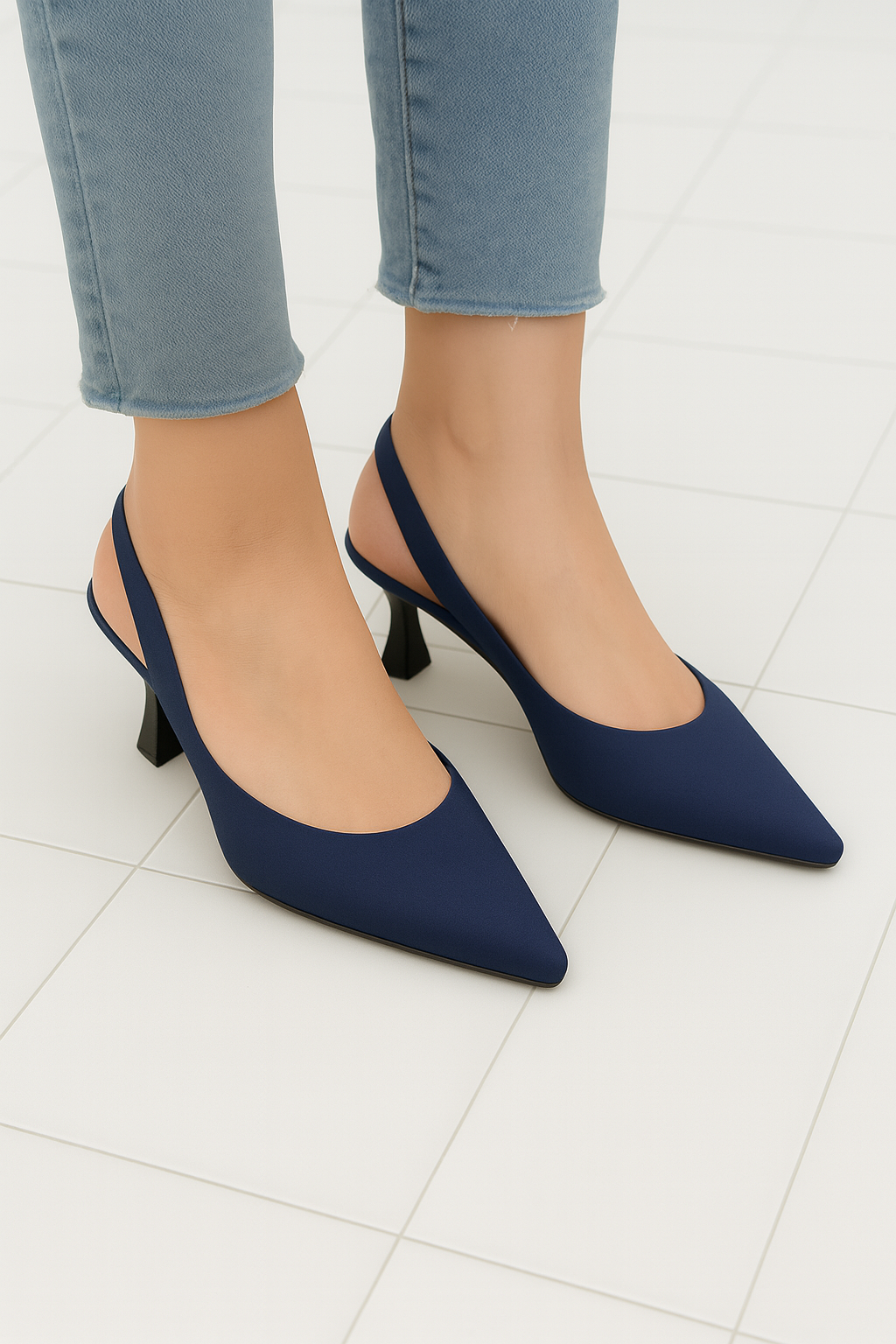Satin Slingback Heels