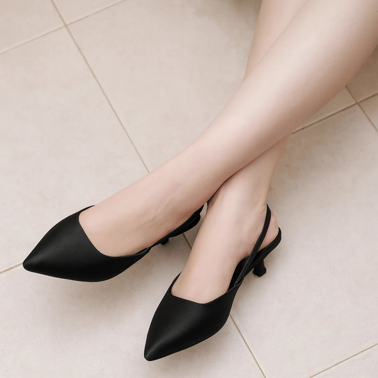 Satin Slingback Heels