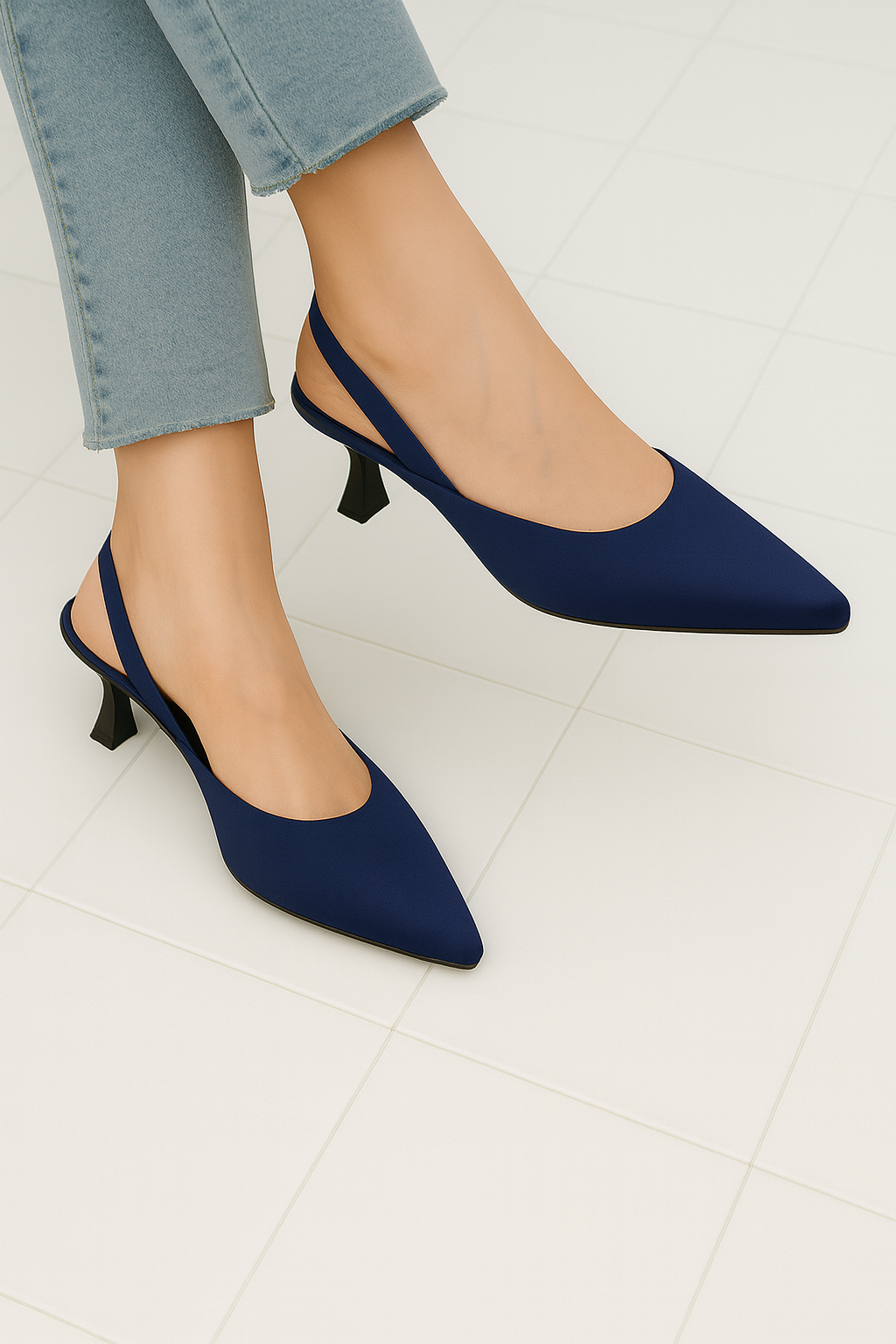 Satin Slingback Heels