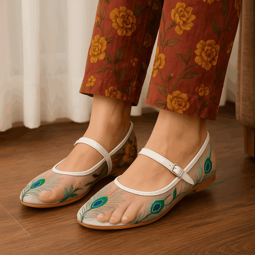 Peacock Whisper Net Pumps