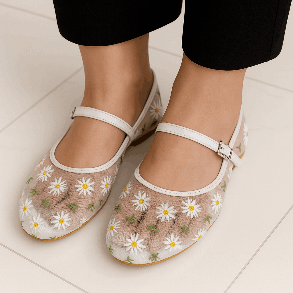 Sunlit Daisy Net Pumps