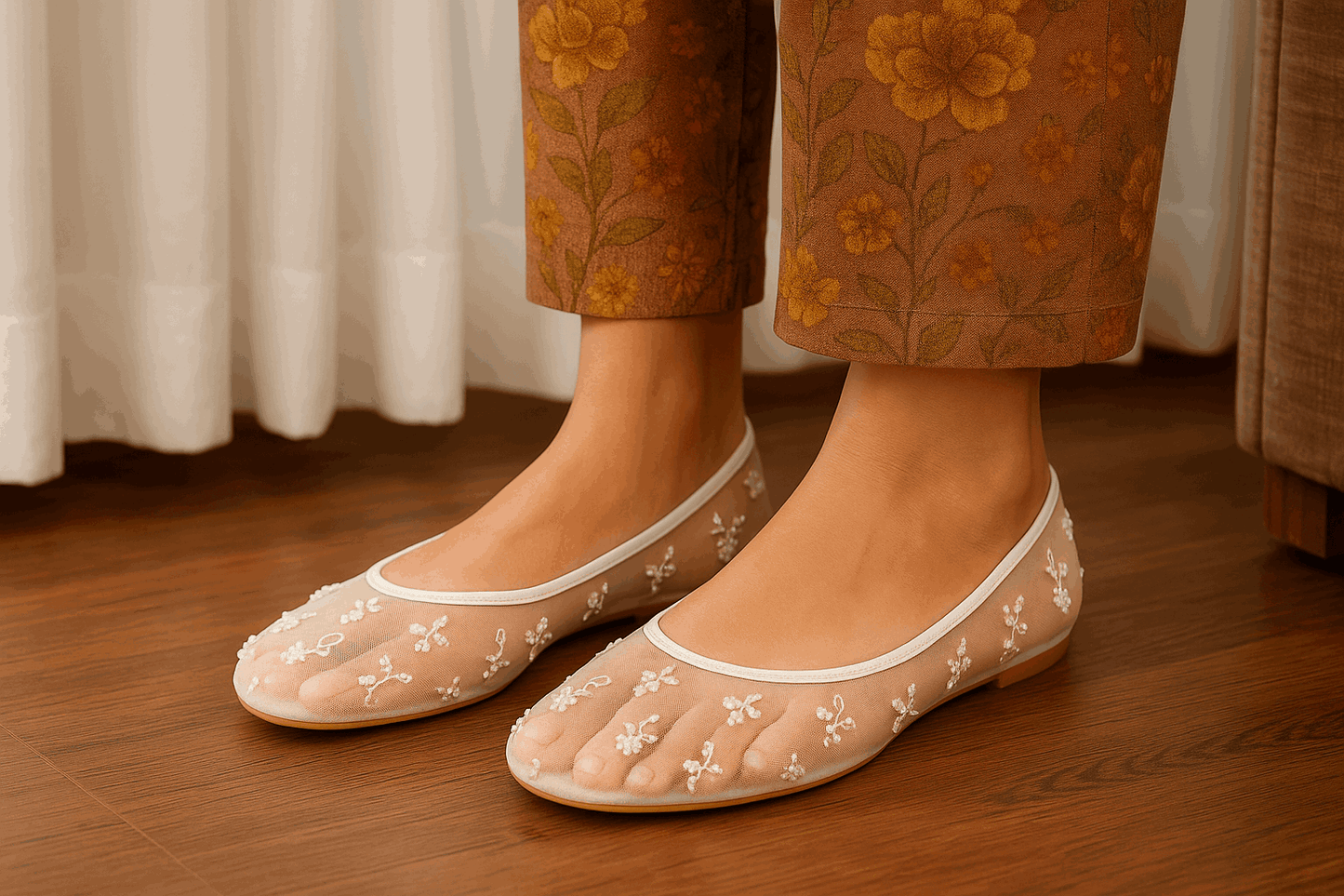 Ivory Whisper Net Pumps