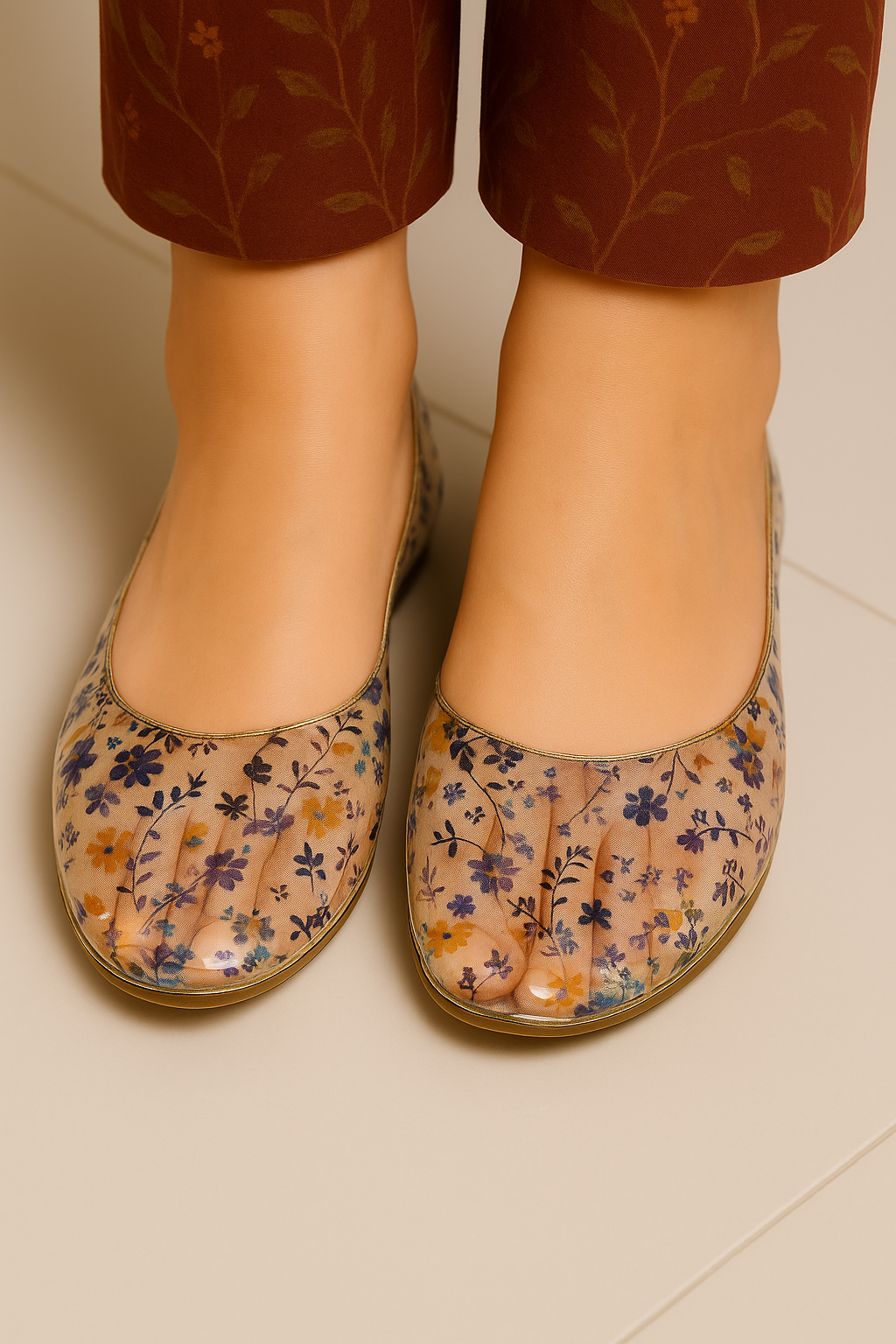 Midnight Meadow Transparent Pumps