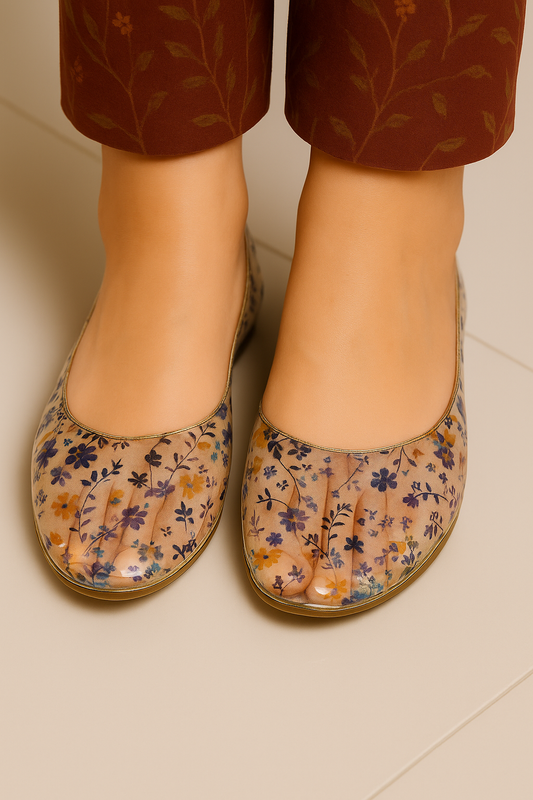 Midnight Meadow Transparent Pumps