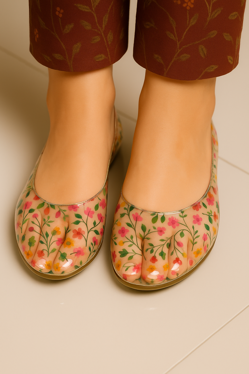 Spring Whimsy Transparent Pumps