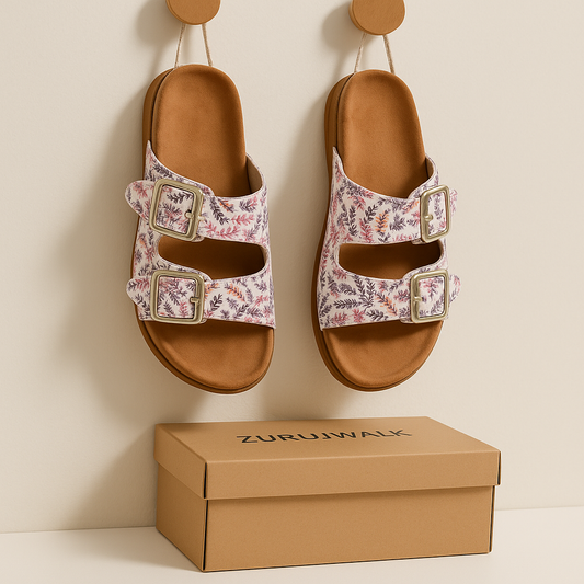 Floral Breeze Twin-Buckle Slides