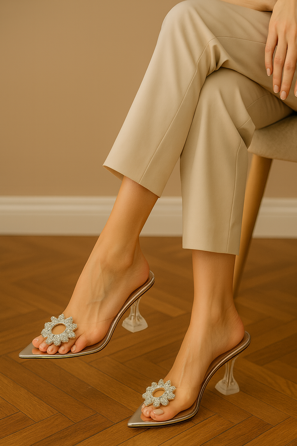 Crystal Bloom Heels
