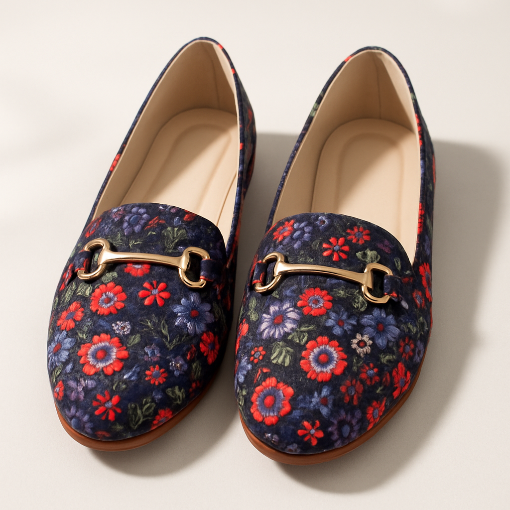 Midnight Bloom Loafers