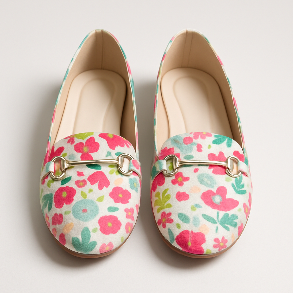 BloomCharm – Pastel Garden Print Loafers