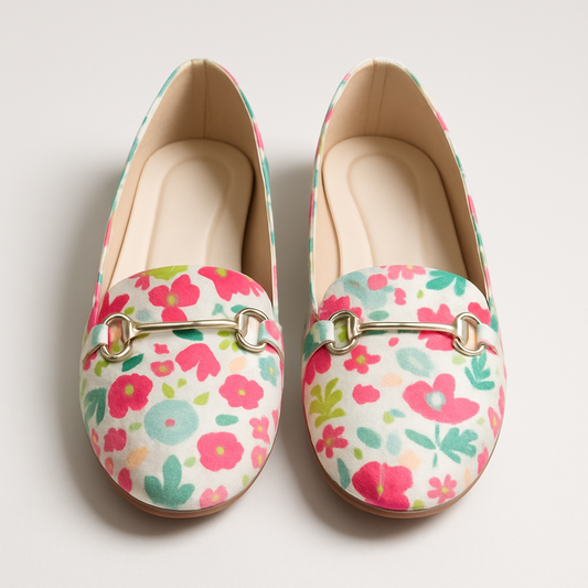 BloomCharm – Pastel Garden Print Loafers