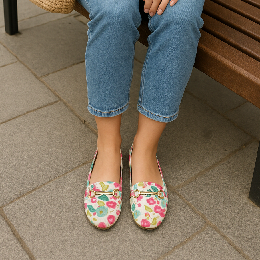 BloomCharm – Pastel Garden Print Loafers