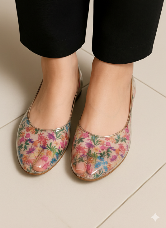 Tropical Bloom Transparent Pumps